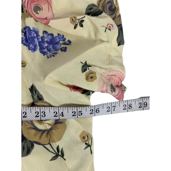 Sag Harbor Women's Canary Yellow Floral Top & Skirt Set w/ Pockets - Picture 6 of 12